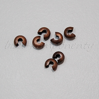 Kryt zamačkávacího rokajlu, měděná barva, 4 mm, 50 ks