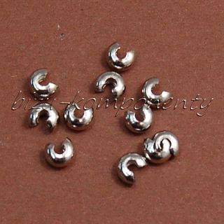 Kryt zamačkávacího rokajlu, platinová barva, 4 mm, 50 ks