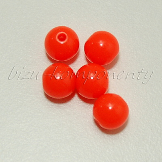 Fluorescenční akrylové korálky, oranžová barva, 8mm, 22ks 