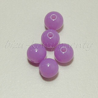 Fluorescenční akrylové korálky, fialová barva, 6mm, 50ks 