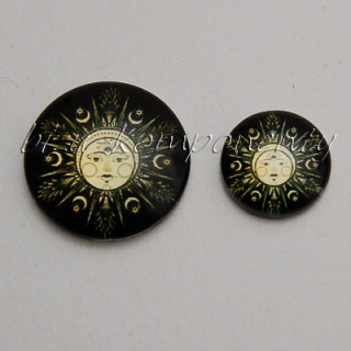 Skleněný kabošon slunce 18mm