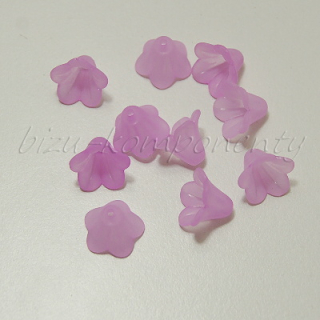 Sytě růžové akrylové zvonečky, 10 ks