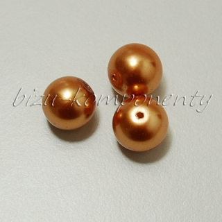 Zlatohnědé voskované perle 12mm 5ks