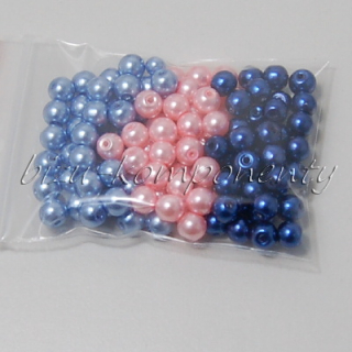 Barevná směs voskovaných perlí 6mm 30g