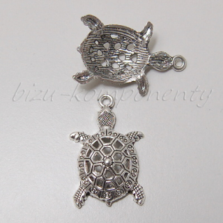 Želvička, stříbrná barva, 39mm