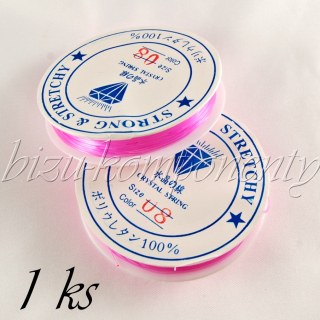 Růžová plochá pruženka 0,8mm 10m