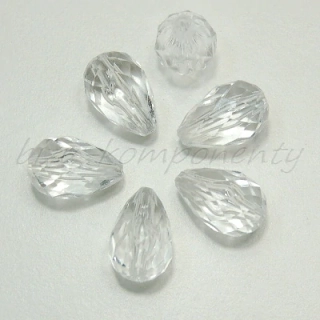 Čirý akrylový korálek kapka  17x11mm, 5ks