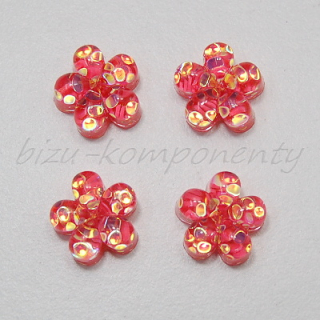 Růžovočervený květ 12x6,5mm