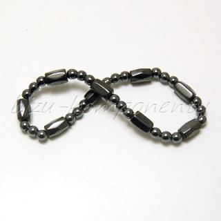 Magnetický hematitový náramek, 19cm 