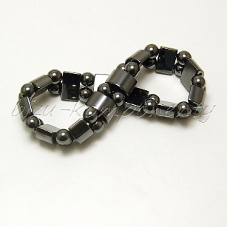 Magnetický hematitový náramek, 19cm 