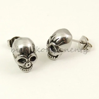 Náušnice lebka 12x8x6mm, ocel