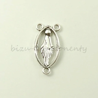 Panenka Marie, 25x13mm, tři očka, stříbrná barva