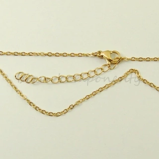 Jemný řetízek z oceli, zlatá barva 45cm, článek 2,5x1,6mm