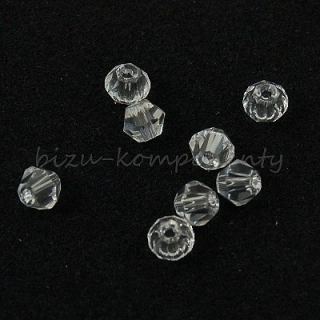 Čirý korálek 4x4mm, fasetovaný dvoukužel, 20ks