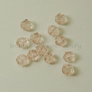 Růžový korálek 4x4mm, fasetovaný dvoukužel, 20ks
