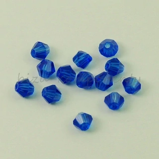 Modrý korálek 4x4mm, fasetovaný dvoukužel, 20ks