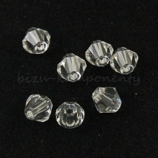 Čirý korálek 6x6mm, fasetovaný dvoukužel, 10ks