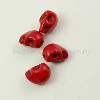 Korálek červená lebka 8mm