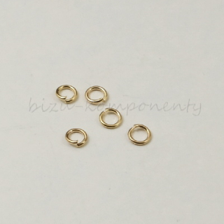 Jednoduchý spojovací kroužek z oceli, zlatá barva - 2,5x0,5mm - 10ks