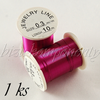 Měděný lakovaný drát fuchsiový 0,3mm 10m