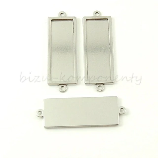 Masivní obdélníkové lůžko se dvěma očky, 30x10mm, ocel