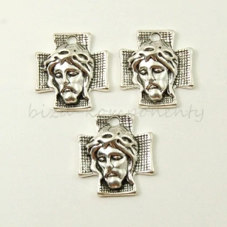 Ježíš, starostříbrná barva 23x21mm