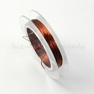 Měděný lakovaný drát hnědý  0,3mm 7m