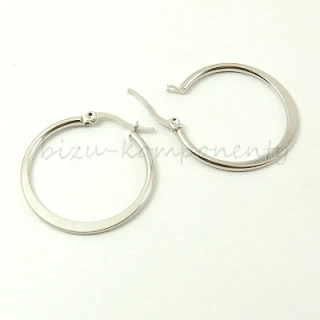 Náušnice kruh s plochou 30x2mm, ocel