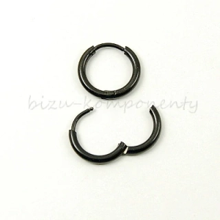 Náušnice kruh 14x2mm, ocel, černá