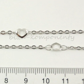 Srdíčkový řetízek z oceli 2x1,5mm