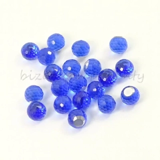 Broušený korálek 6mm s ploškou, modrý