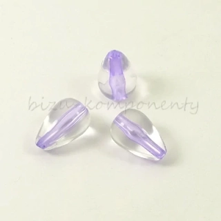 Průhledný akrylový korálek kapka, fialový, 15x10mm,10ks