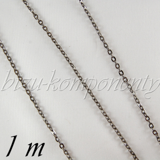 Jemný řetěz gunmetalové barvy - 1m
