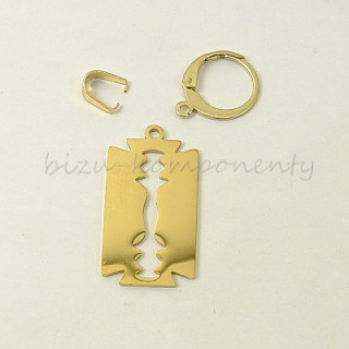 Žiletka, 26x14mm, ocel, zlatá barva