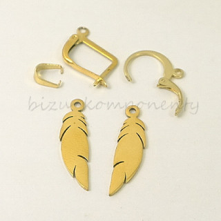 List, zlatá barva, 25x6mm, ocel