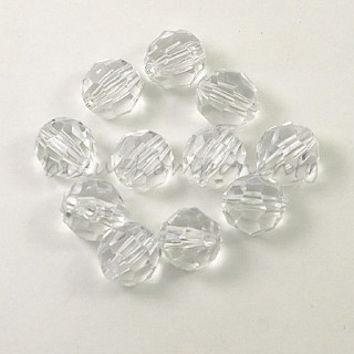 Čirý akrylový fasetovaný korálek 10mm 30ks