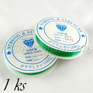 Tmavě zelená pruženka 0,8mm 7m