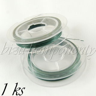 Tmavé zelenošedivé bižuterní lanko 0,45mm 10m