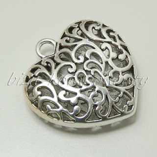 Veliké 3D srdce stříbrné barvy