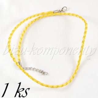 Žlutý koženkový náhrdelník