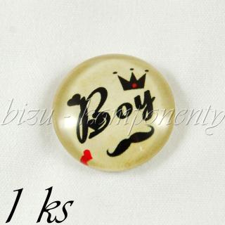 Skleněný kabošon boy, 20mm
