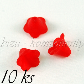 Červené akrylové zvonečky, 10 ks