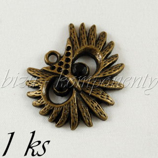 Rozčepýřená sova bronzové barvy s černýma očima