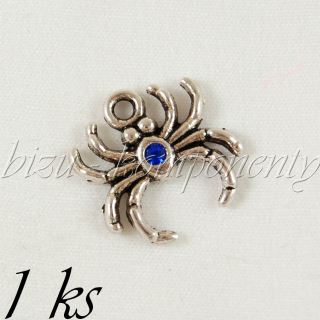 Pavouček s tmavě modrým zadečkem, stříbrná barva