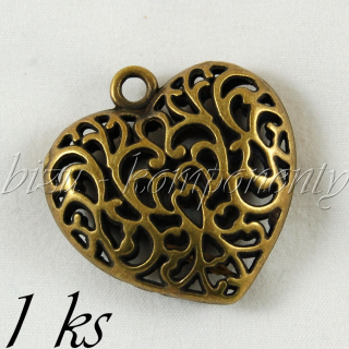 Menší 3D srdce, bronzová barva