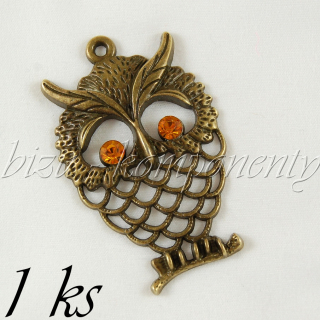 Veliká sova s medovýma očima, bronzová barva