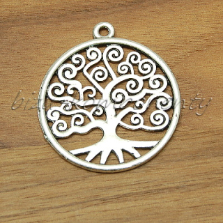 Strom života v kroužku, stříbrná barva