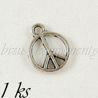 Malinký symbol peace, stříbrná barva