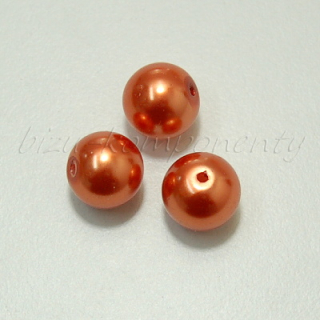 Oranžové voskované perle 12mm 5ks