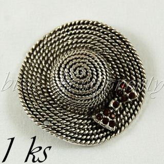 Klobouk s hnědou mašlí, stříbrná barva